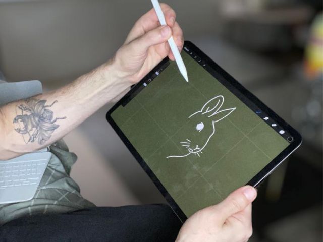 Un graphiste à metz travaillant sur un ordinateur portable avec des logiciels de conception professionnels.